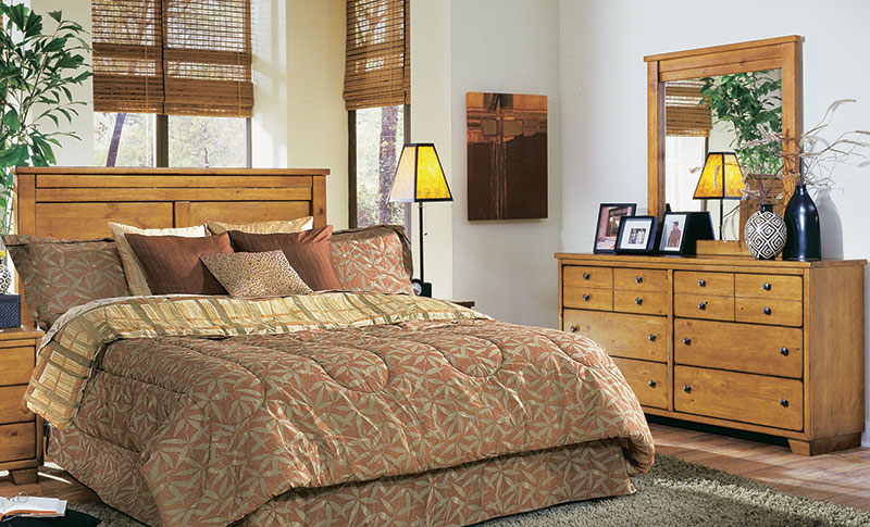 Our affordable furnishings include this Pine Finish 3-Piece Group