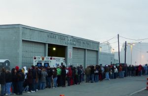 Warehouse Sale line before open